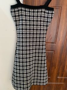 Black and White Plaid Mini Dress