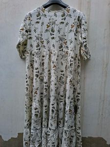 Floral Embroidered Ruffle Dress XL Size