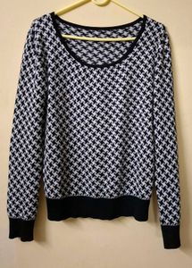 Houndstooth Knit Sweater
