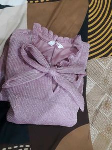 Sparkly Pink Long Sleeve Top