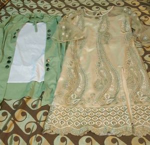 Elegant Ethnic Dress & Jacket Set