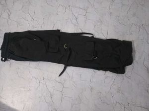Black Cargo Pants with Straps