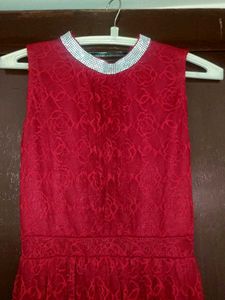 Maroon Colour Elegant Party Dress
