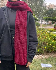 Burgundy Knit Scarf