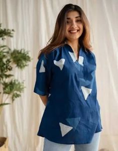 Blue Geometric Print Tunic