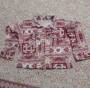 Patterned Crop Top Jacket