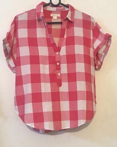 pink & White Checkered Top