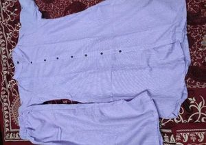Lavender Cotton Kurti Set