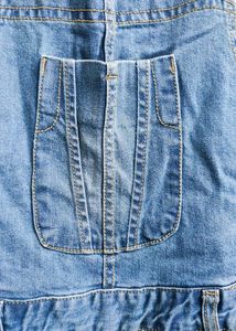 Short Denim Dungaree With Adjustable Straps
