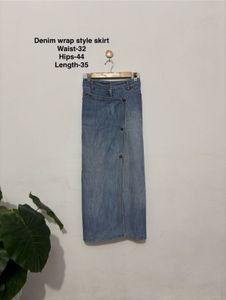Denim Wrap Style Skirt