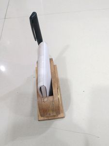 Wooden Pen Paper Stand With Watch