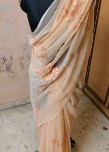 Peach Embellished Saree