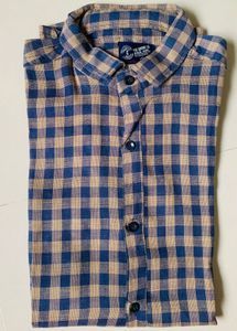 Blue &amp; Beige Checked Shirt