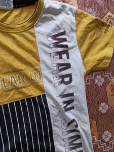 Color Block Striped Graphic Tee