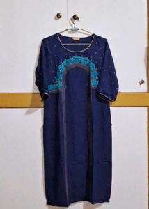 Navy Blue Kurta With Dupatta
