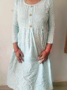 Cyan Colour Umbrella Kurti