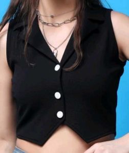 Sleeveless Black Top