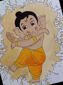 Paint Spill Art Of Lord Ganesha