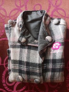 Plaid Wool Blend Coat