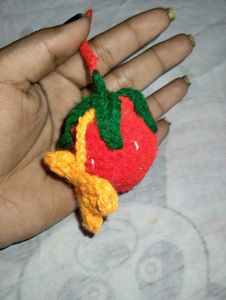 Strawberry Crochet key chain