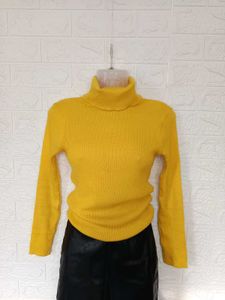 Imported Yellow Turtleneck Sweater