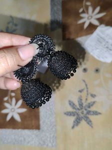 Black Oxidised Earrings
