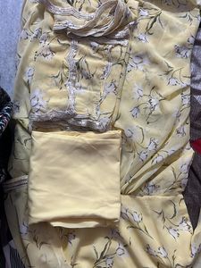 Yellow Floral Print Kurta Set