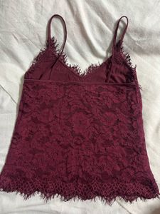 Burgundy Lace Cami Top