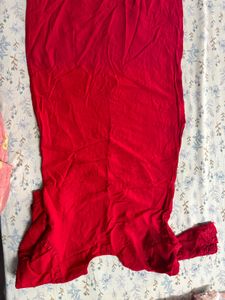 Red Embroidered Kurta