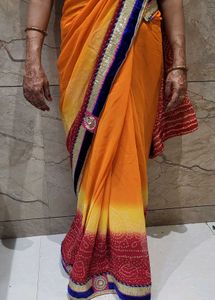 Beautiful Bhandni Like Saree With Blouse ❣️