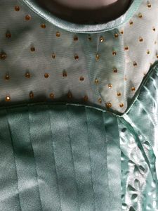 Pleated Mint Green Party Dress