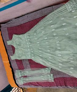 Elegant Silver Embellished Gown