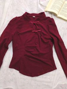Burgundy Long Sleeve Top❤️