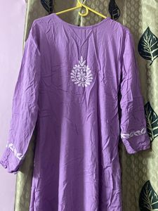 Lavendar Chikankari Kurta- Premium