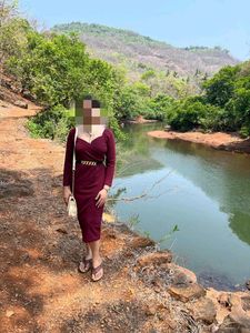 Burgundy Bodycon Midi Dress