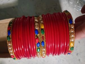 Red & Multicolor Bangles