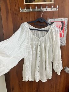 White Long Sleeve Beachy Shirt