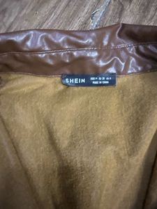 Brown Faux Leather Shirt