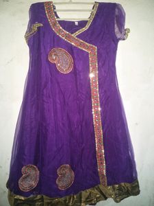 Purple Anarkali Set
