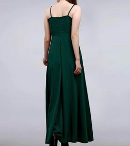 Elegant Emerald Green Slit Gown