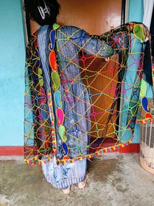 Embroidered Net Dupatta