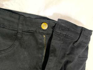 ZARA ripped Black High-Waisted Skinny Jeans