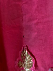 Peach &amp; Gold Embroidered Salwar Kameez