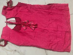 Pink Embroidered Palazzos