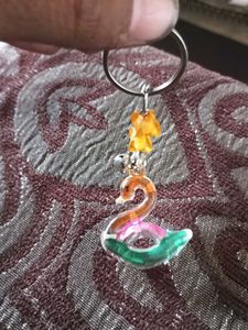 Swan Keychain with Beads