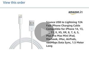 Iphone XS Silicon Cover And Charging Cable
