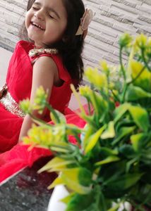 Red Dress with Gold Belt
