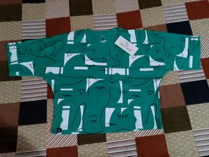 Sea Green Crop Tshirt With Tag
