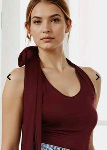 Bodysuit halter neck Burgundy