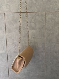 Nude Croc Chain Bag